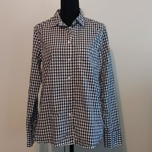 J. Crew black and white gingham shirt